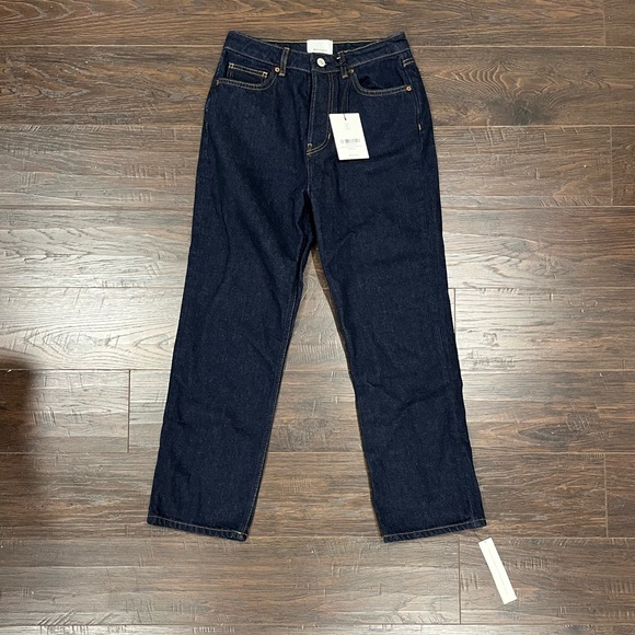 NWT Reformation Cynthia High Rise Straight Cropped Jeans in Ondine - Size 27 - Picture 5 of 10